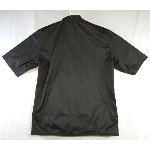 adidas Climastorm Mens Short Sleeve 1/4 Zip Windbreaker Golf Jacket M Black Gray - Picture 3 of 11